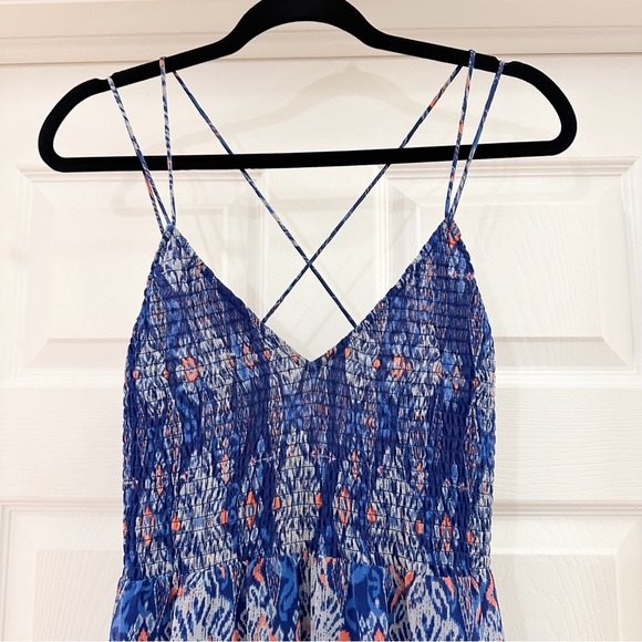 DV by Dolce Vita Cally Maxi Dress Blue Multi Tapestry Print Boho sz Small - Picture 6 of 12